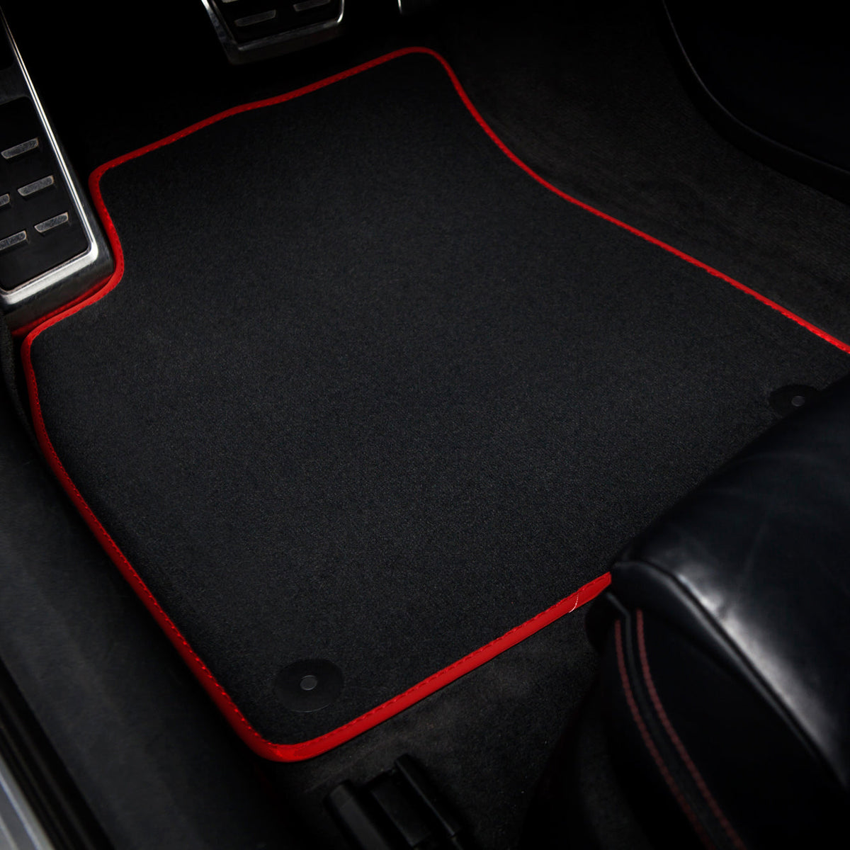 Audi A3 Convertible Velour Floor Mats 2014-2020 – 8V7 – Red Edging