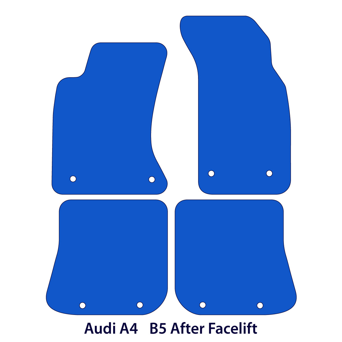 Audi A4 Velours-Fußmatten in Originalqualität 1999-2001 – Limousine & Kombi B5 – Rote Naht