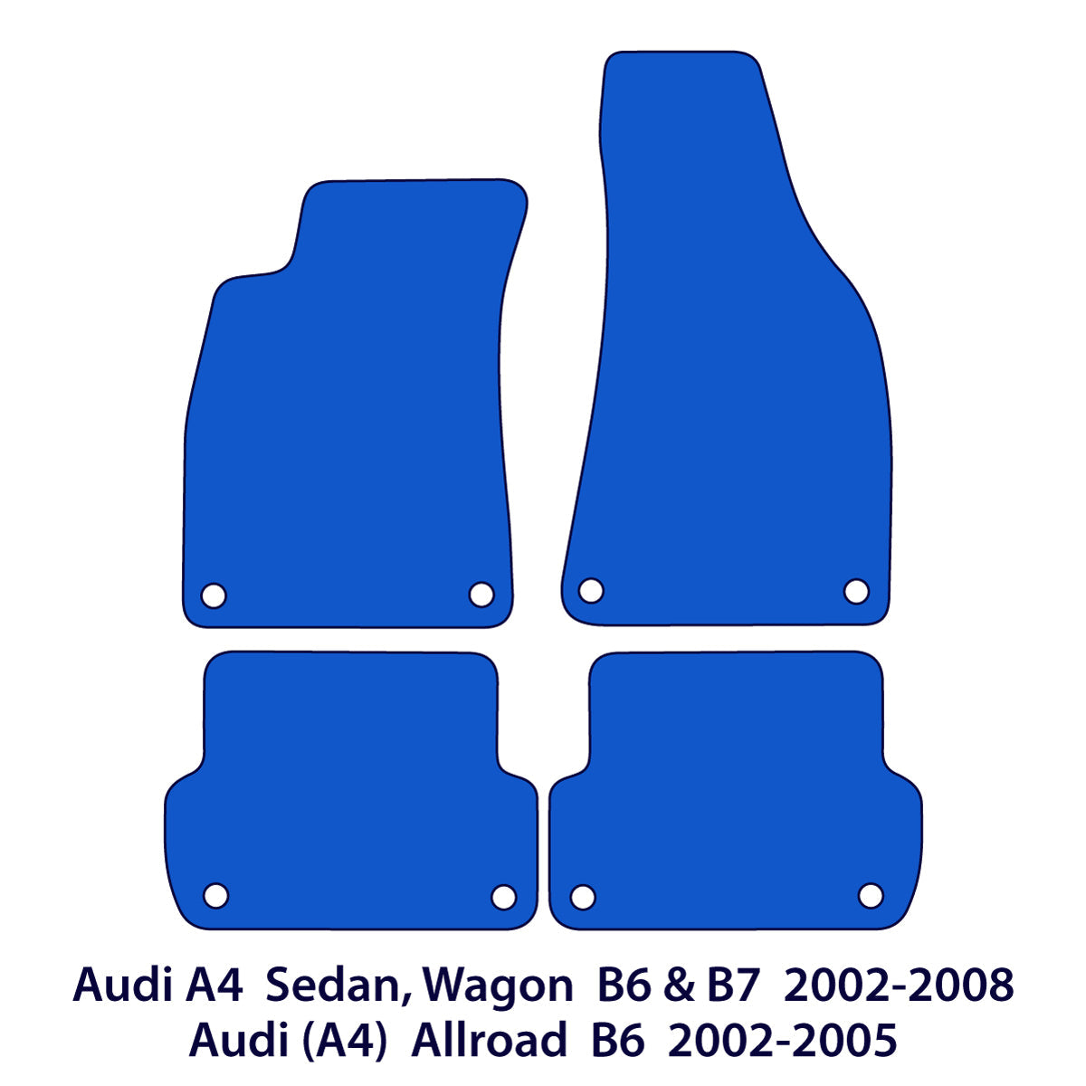 Audi A4 & S4 Velour Floor Mats 2000-2008 – Sedan, Wagon B6 & B7 – Beige