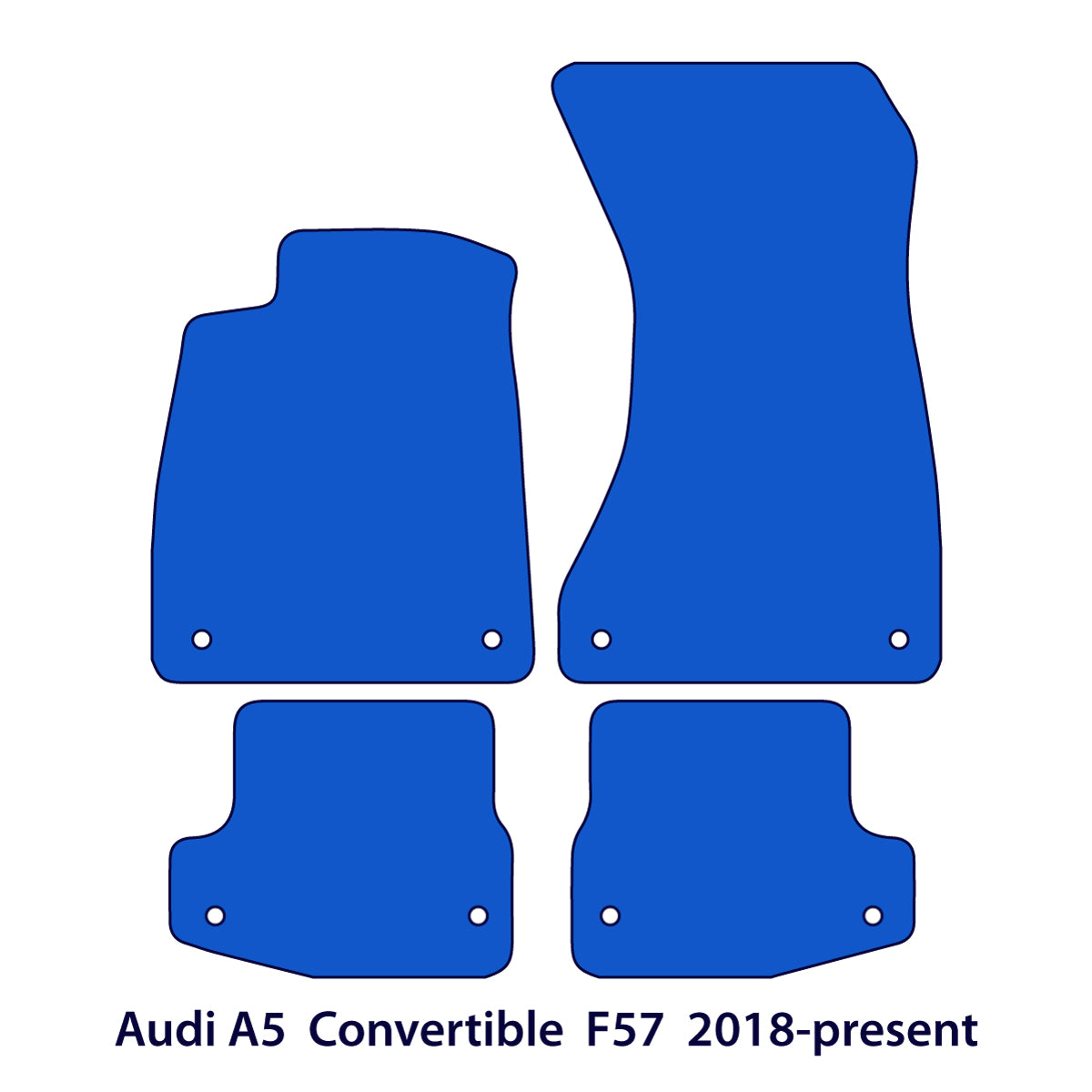 Audi A5 & S5 Convertible Velour Floor Mats 2016-2024 – F57 – Red Sport