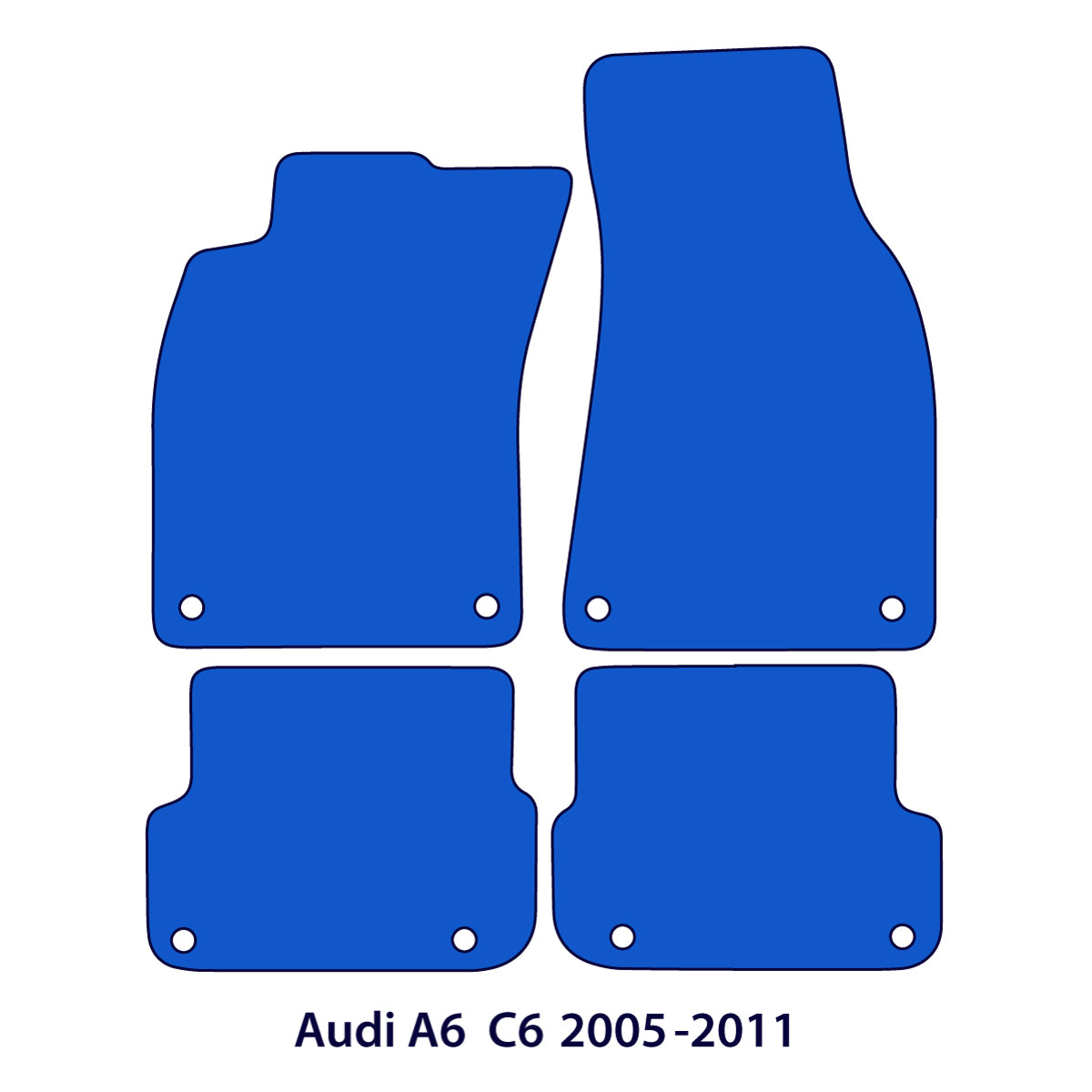 Audi A6 & S6 Velour Floor Mats 2004-2011 – C6 – Silver Stitching