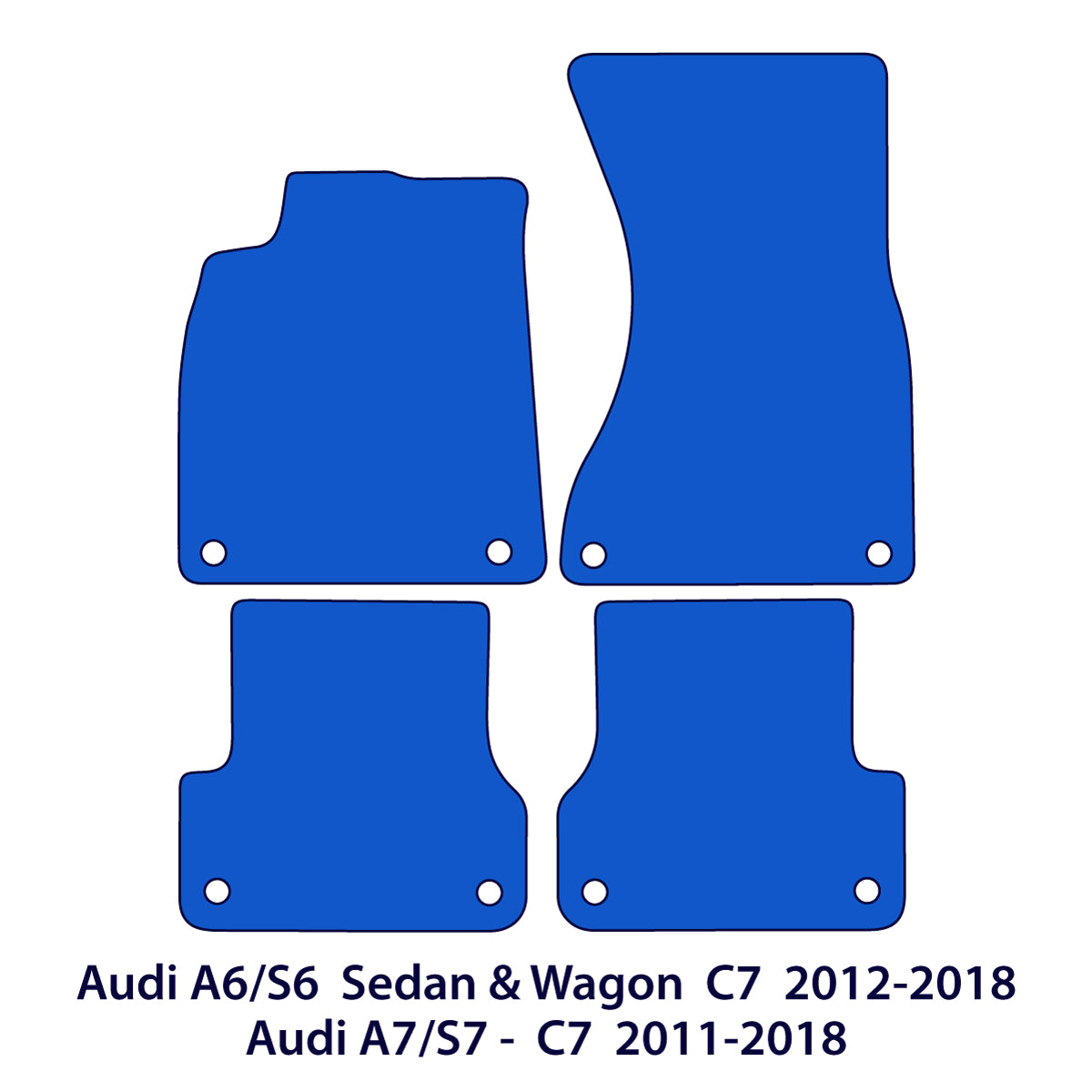 Audi A6/S6 2010-2018 & A7/S7/RS7 – Velour Floor Mats – C7 – Red Sport