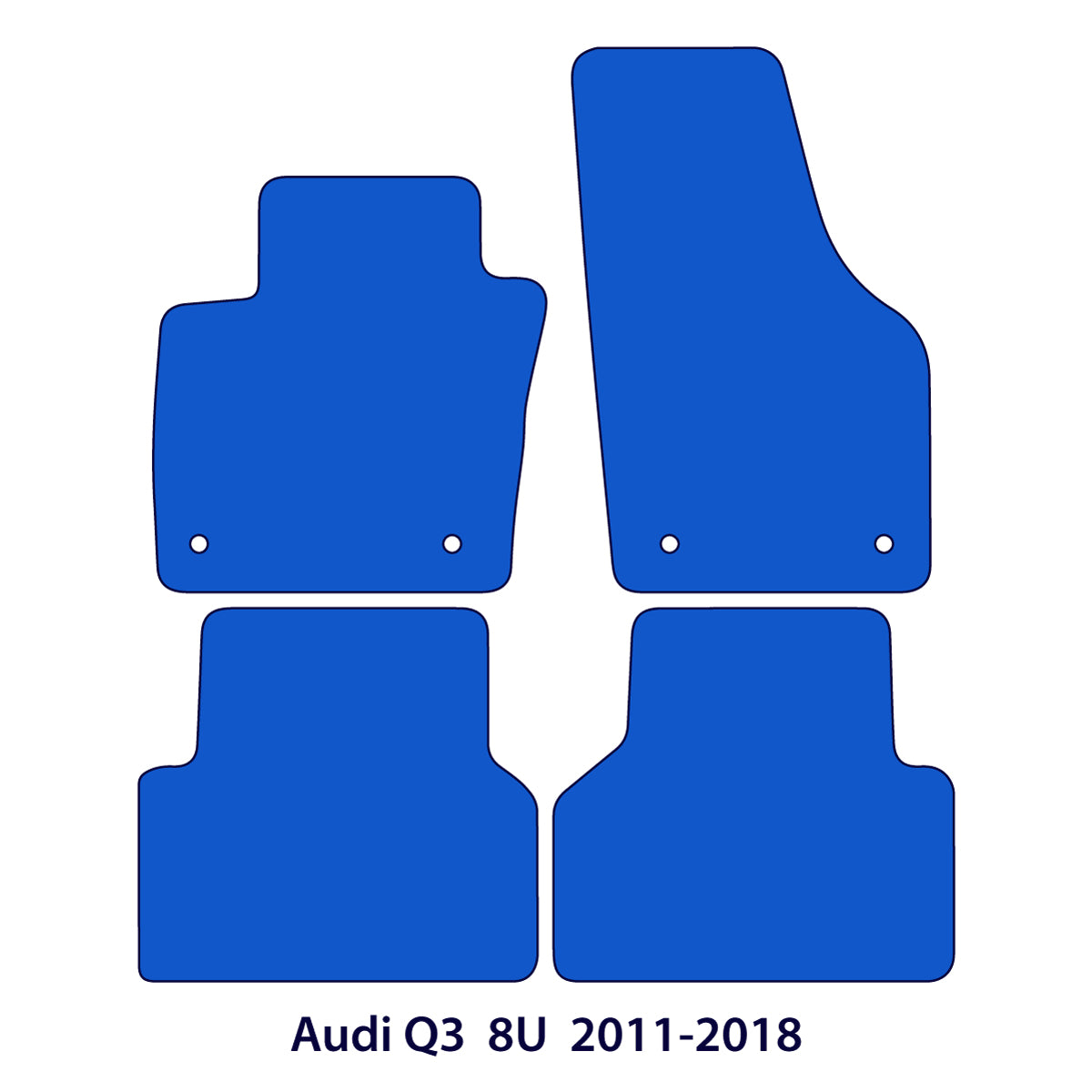Audi Q3 Velours Fußmatten 2011-2018 – 8U – Silberne Nähte