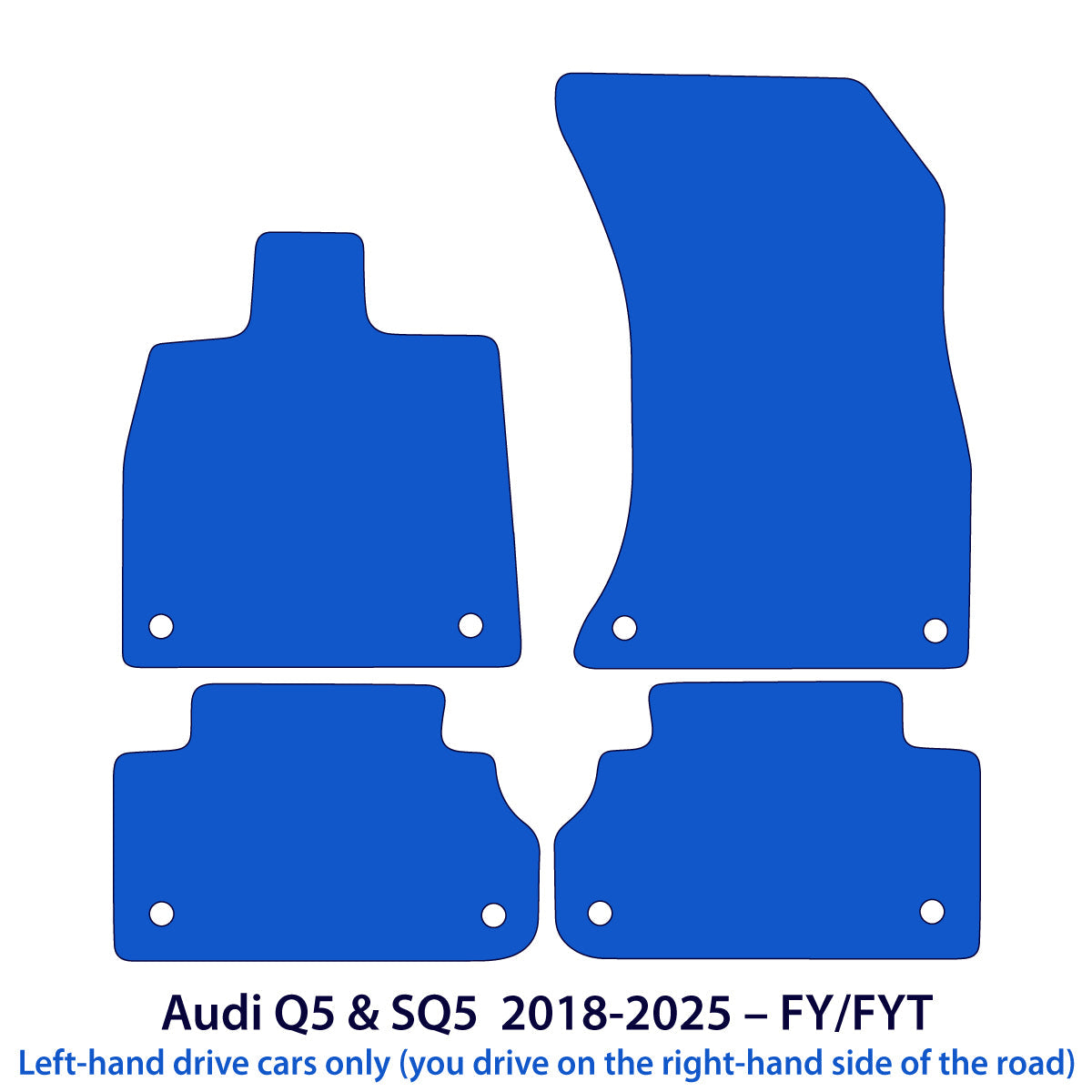 Audi Q5 & SQ5 Velour Floor Mats 2016-2024 – FY/FYT – Beige
