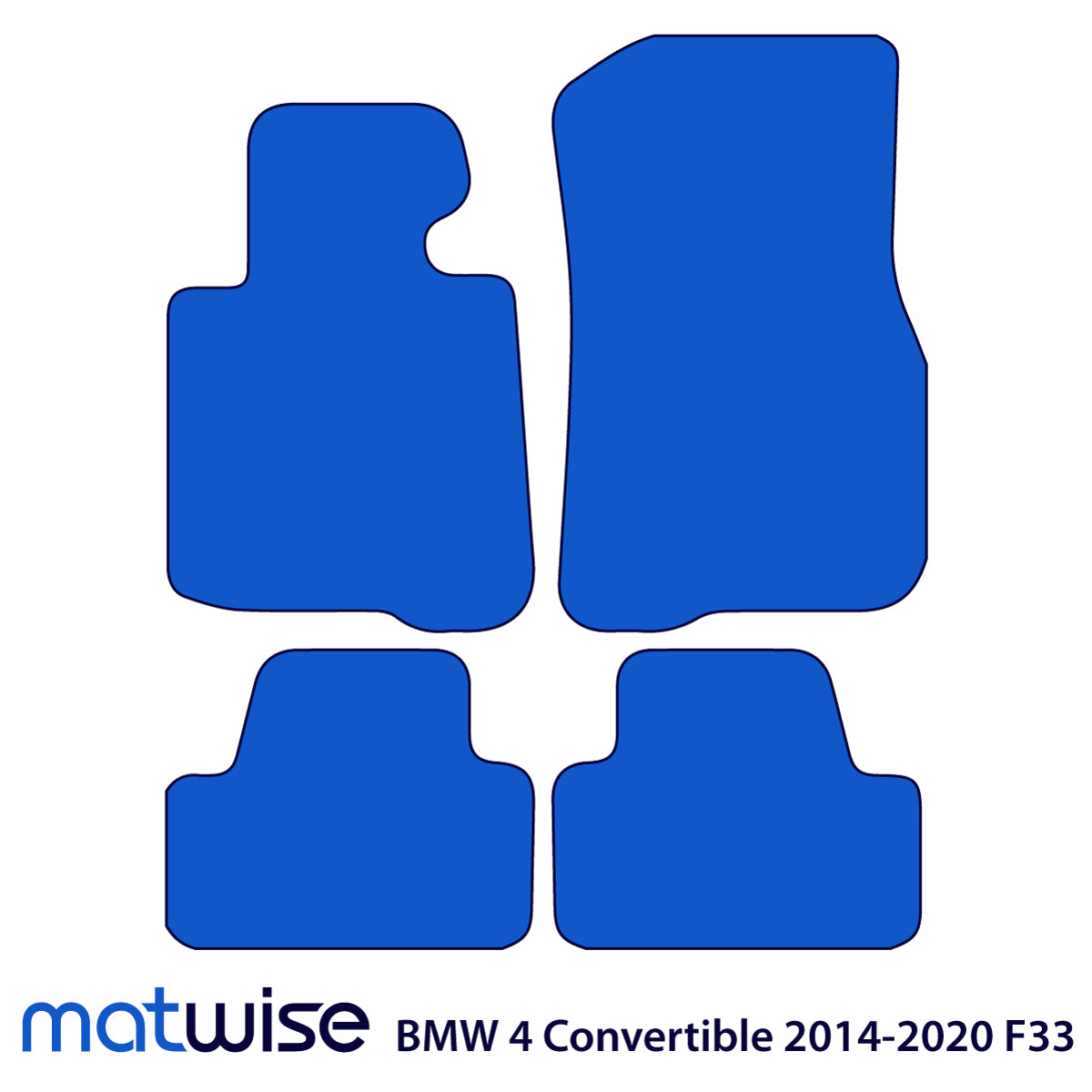 BMW 4er Cabrio Velours-Fußmatten 2013–2020 – F33, F83 – 4 Logo
