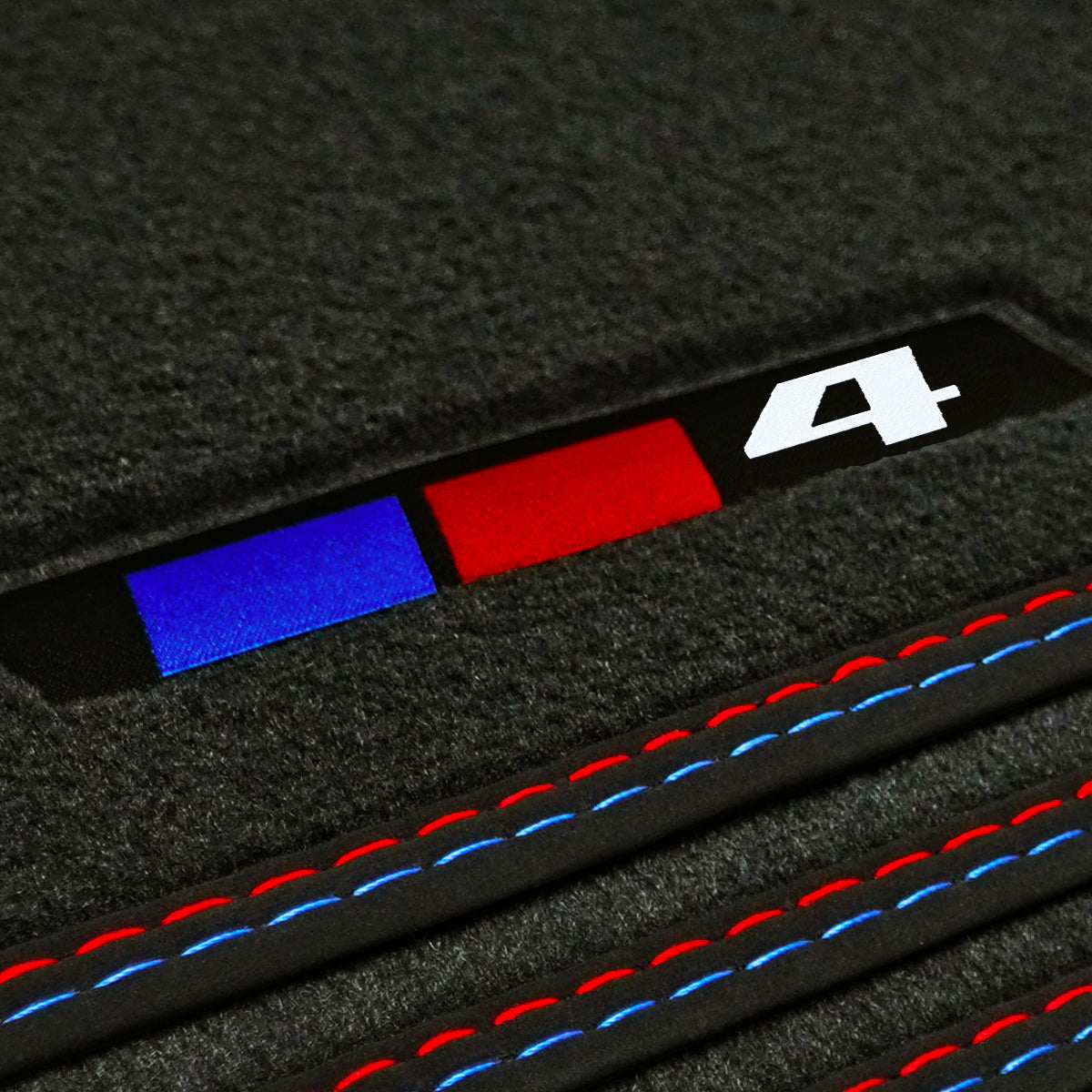BMW 4er Cabrio Velours-Fußmatten 2013–2020 – F33, F83 – 4 Logo
