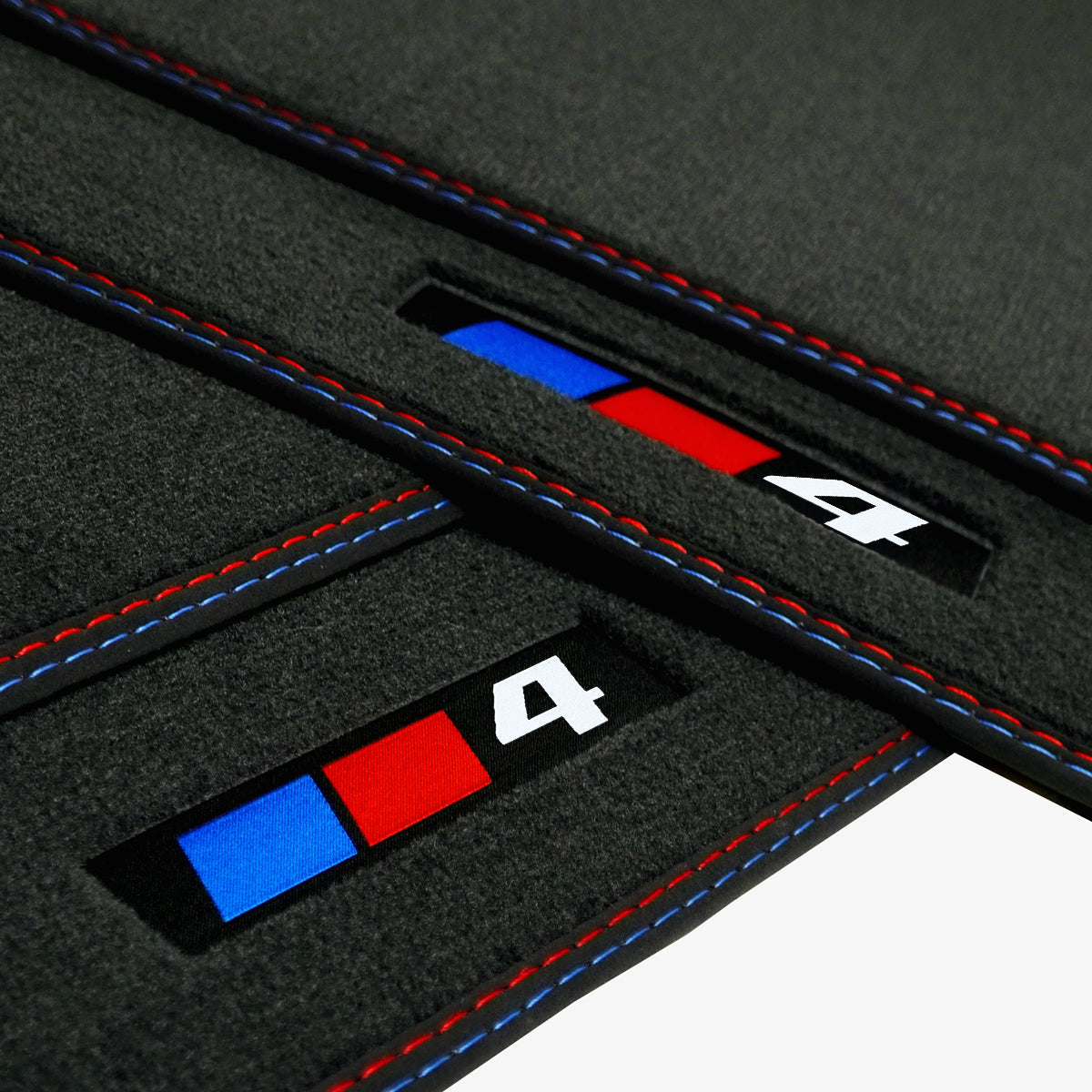 BMW 4er Cabrio Velours-Fußmatten 2013–2020 – F33, F83 – 4 Logo