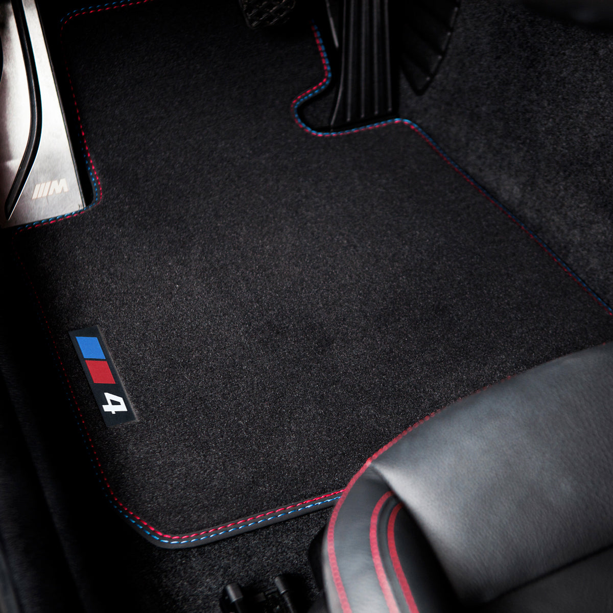 BMW 4er Gran Coupé RWD Velours-Fußmatten 2014–2020 – F36 – 4 Logo