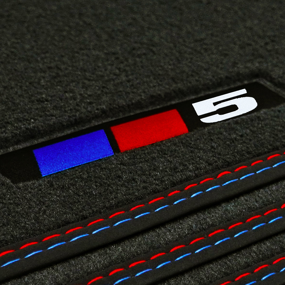 BMW 5er Velours-Fußmatten RWD 2010–2017 – F10, F11 – 5 Logo