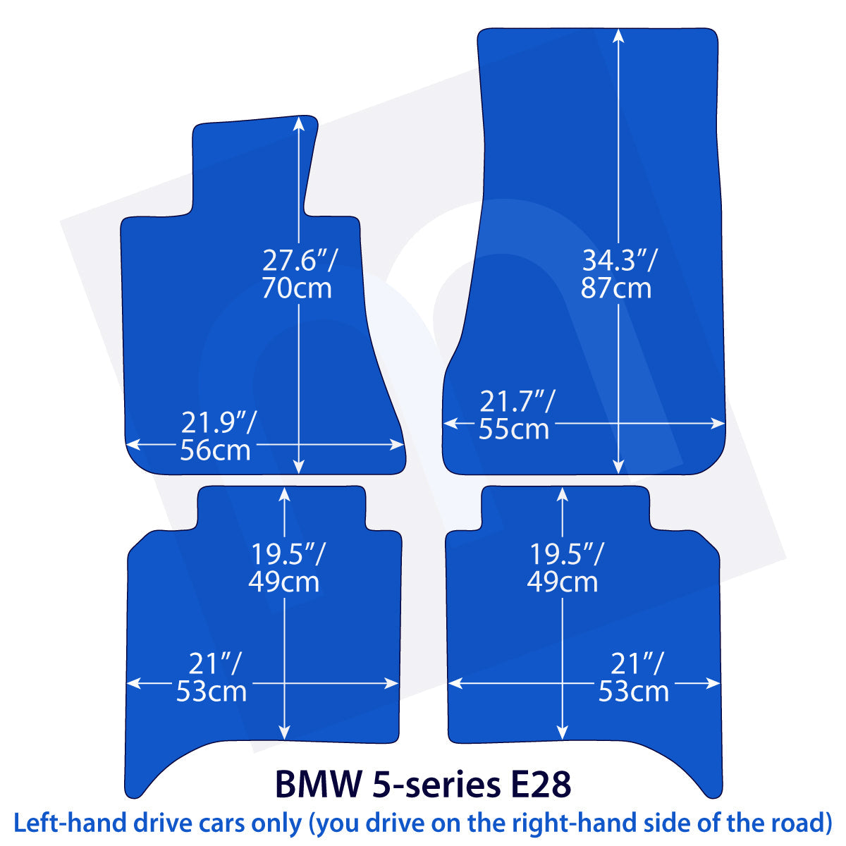 Dywaniki welurowe do BMW Seria 5 1981-1987 – E28 – Czarne Exclusive