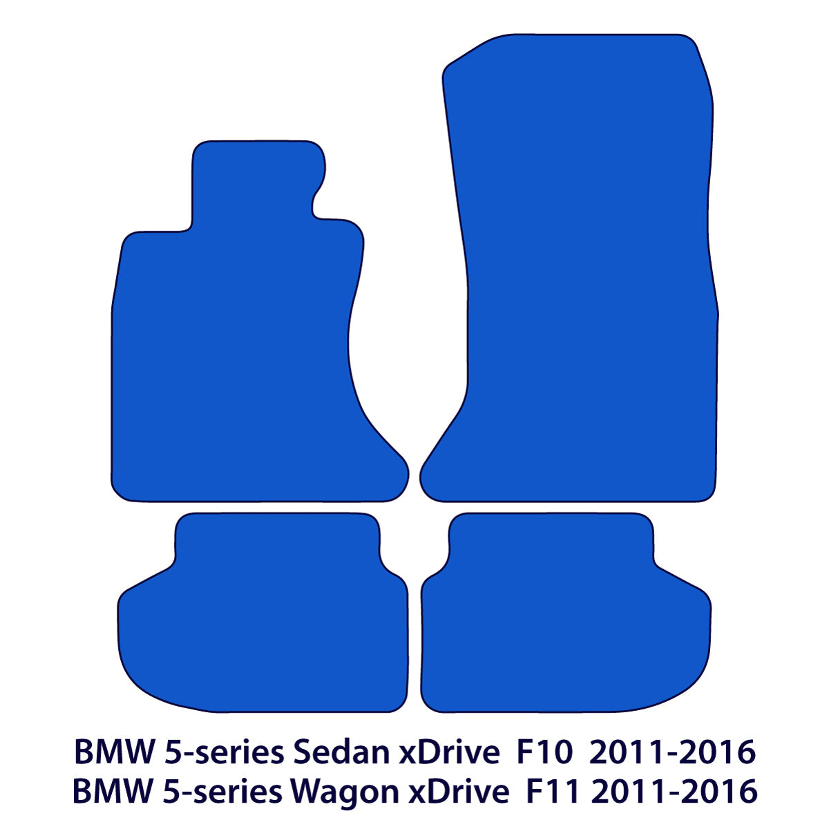 Dywaniki welurowe do BMW Seria 5 xDrive 2010-2017 – F10, F11 – 5 Logo