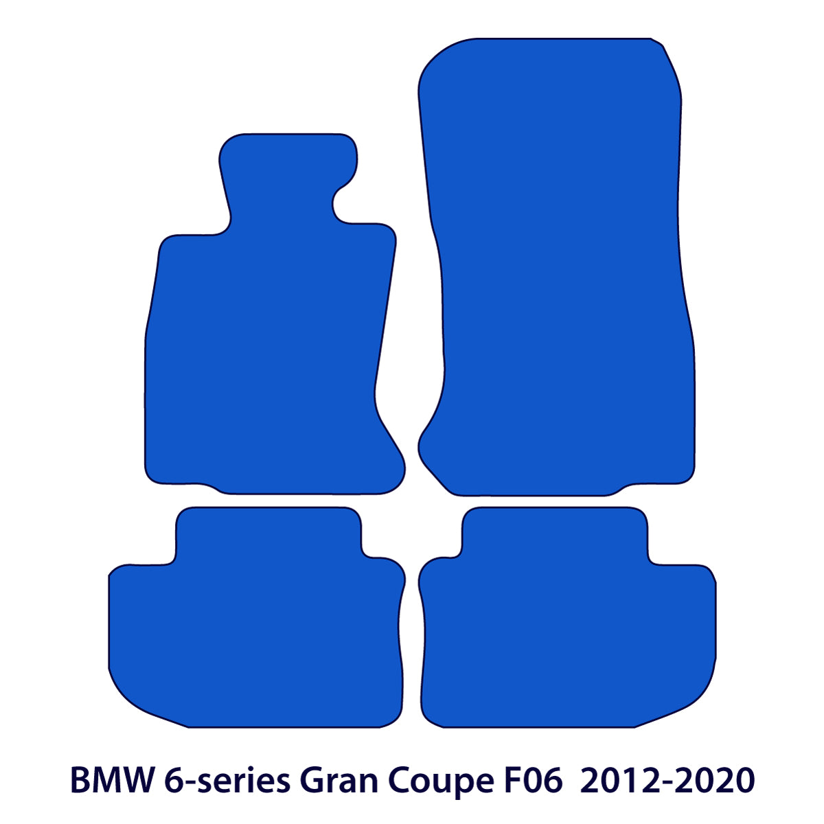 BMW 6-Series Gran Coupe Velour Floor Mats 2012-2018 – F06 – Black