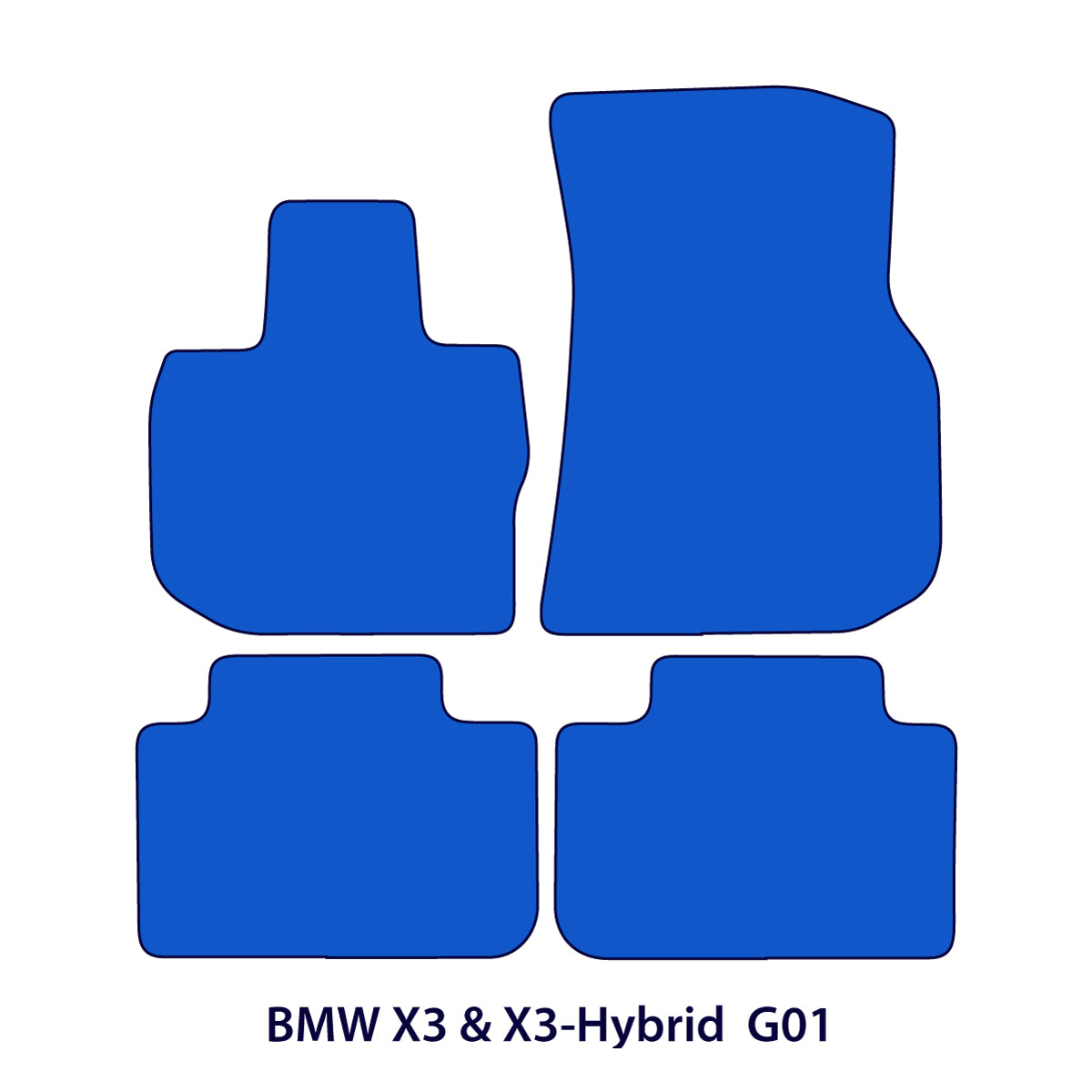 BMW X3 & X3-Hybrid Velour Floor Mats 2017-2024 – G01, F97 – X Logo