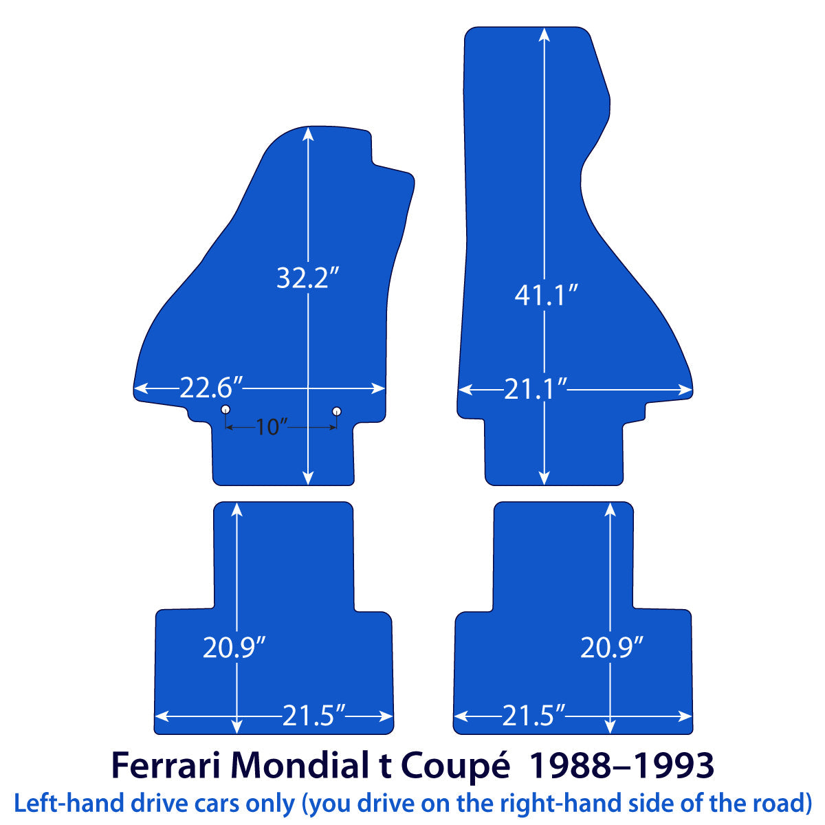 Dywaniki welurowe do Ferrari Mondial t Coupé 1989-1993 – Beżowe