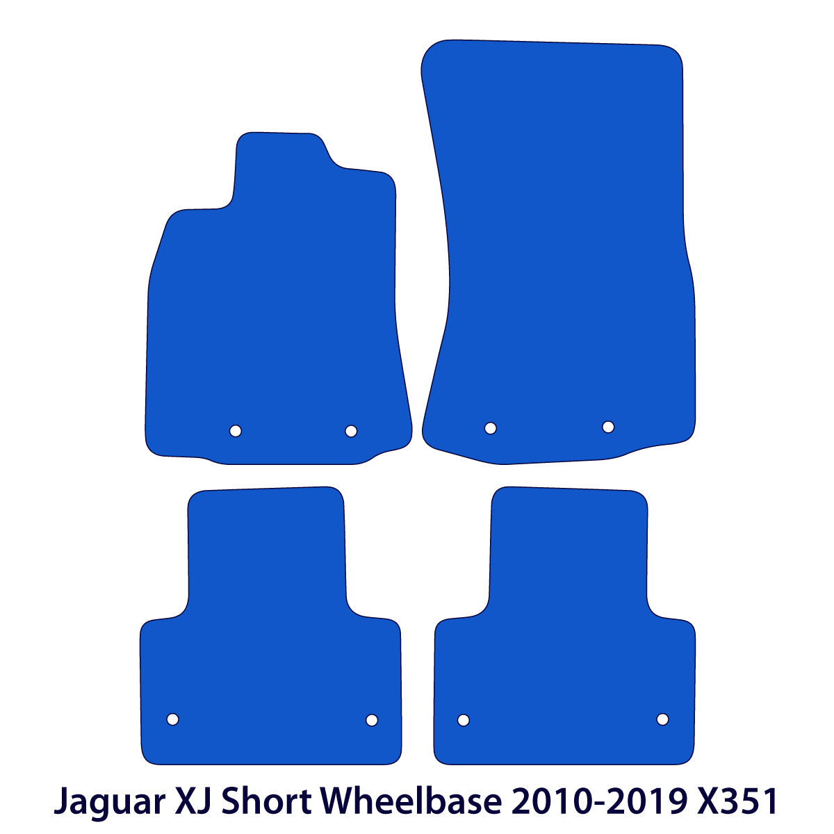 Jaguar XJ Velour Floor Mats – Short Wheelbase 2010-2019 X351 – Black Exclusive