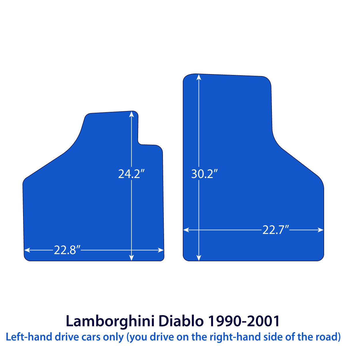 Lamborghini Diablo Velour Floor Mats 1990-2001 – Black Exclusive