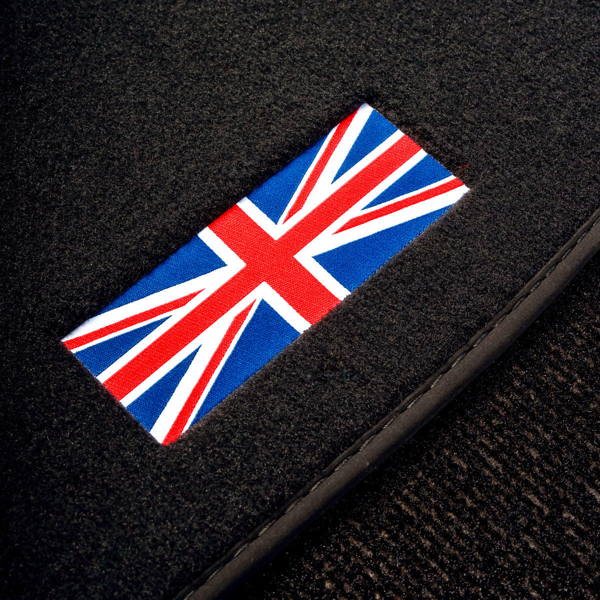 Mini Cooper One / Classic Velour Floor Mats 2001-2006 – Hatchback R50 & R53 – Flag Logo