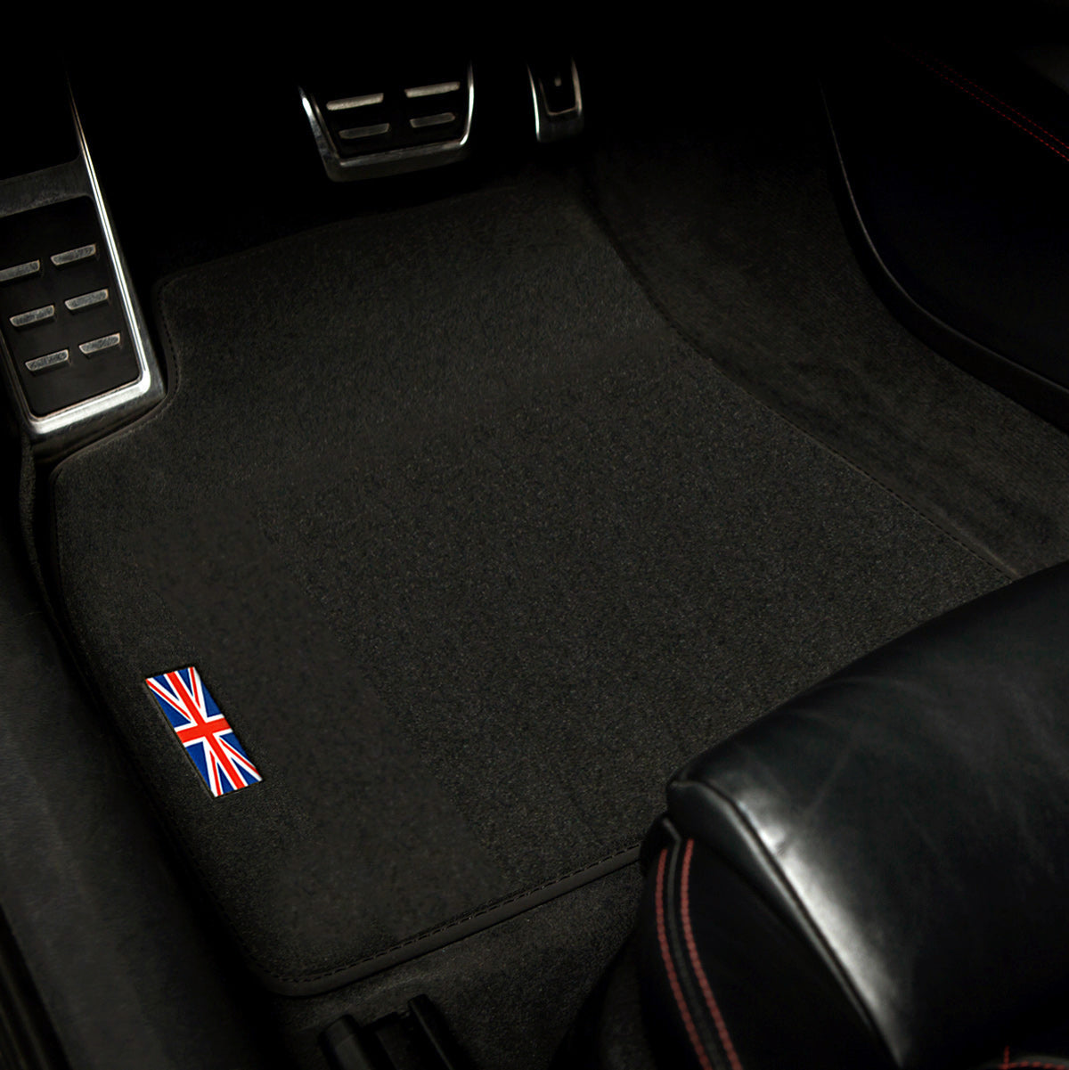 Mini Cooper Clubman, Coupe & Roadster Velour Floor Mats 2007-2015 – R55, R58, R59 – Flag Logo
