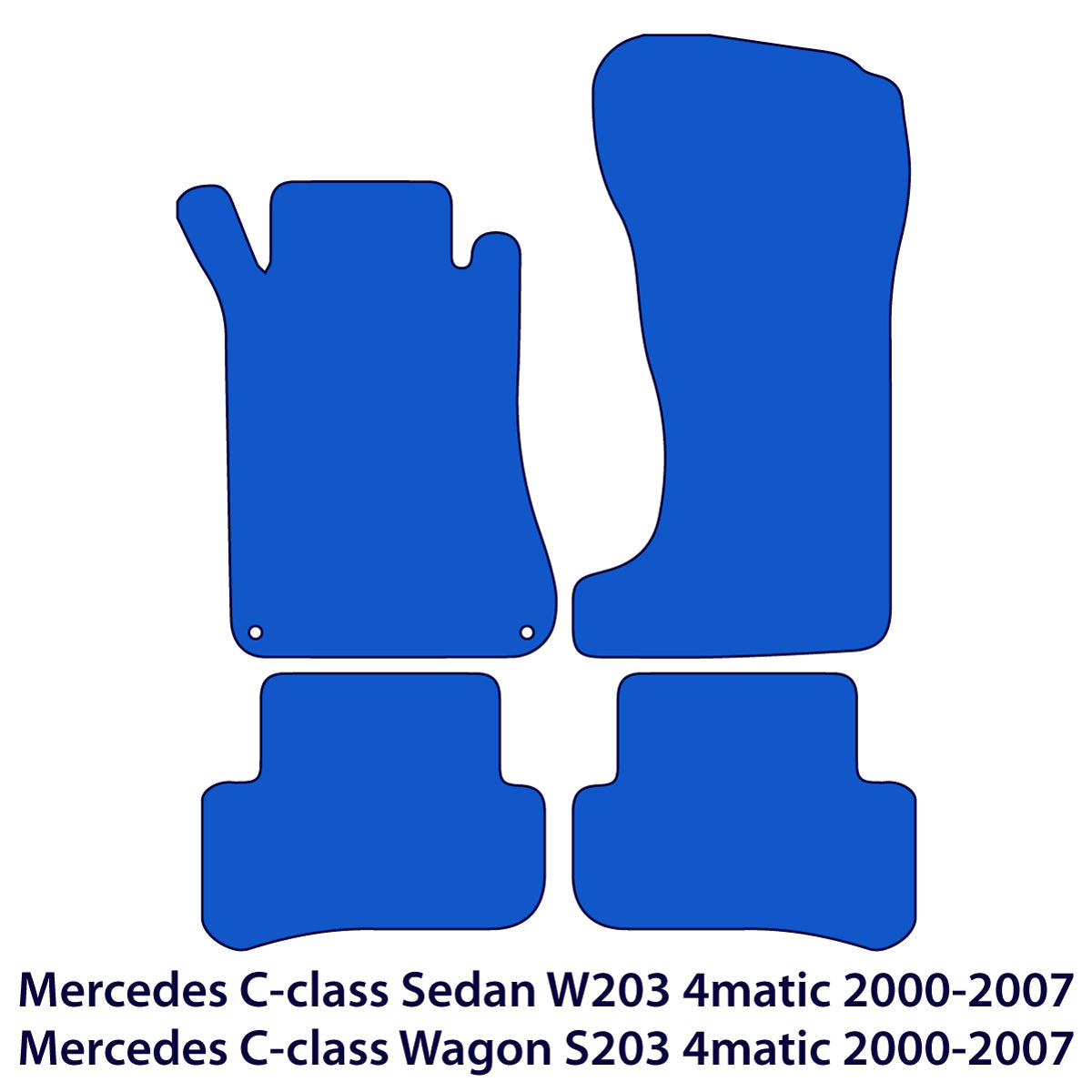 Dywaniki welurowe do Mercedes Klasa C 4MATIC 2000-2007 – W203 i S203 – Czarne