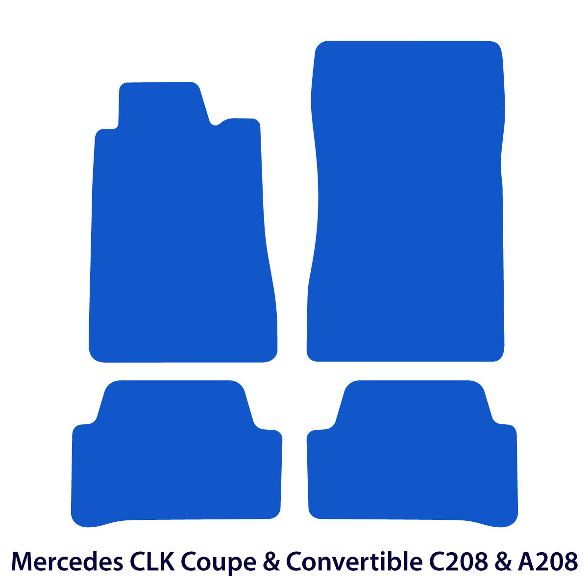Dywaniki welurowe do Mercedes CLK Coupé 1997-2002 i Kabriolet 1997-2003 – C208 i A208 – Czarne Exclusive
