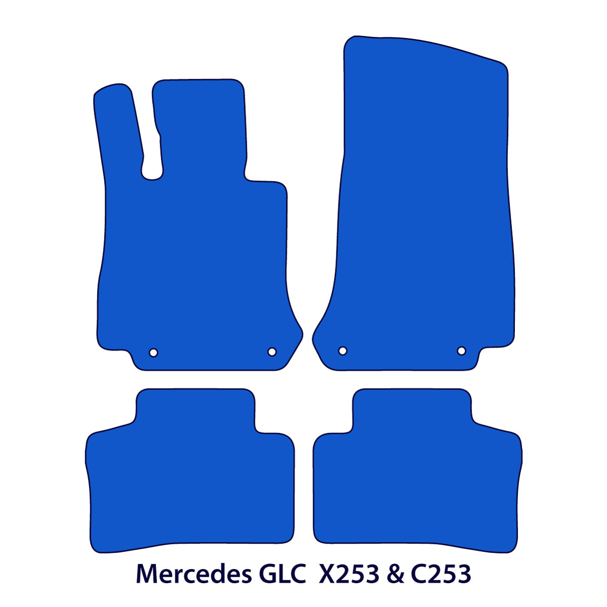 Mercedes GLC Velour Floor Mats SUV 2015-2022 Coupe 2016-2023 – X253 C253 – Black Exclusive