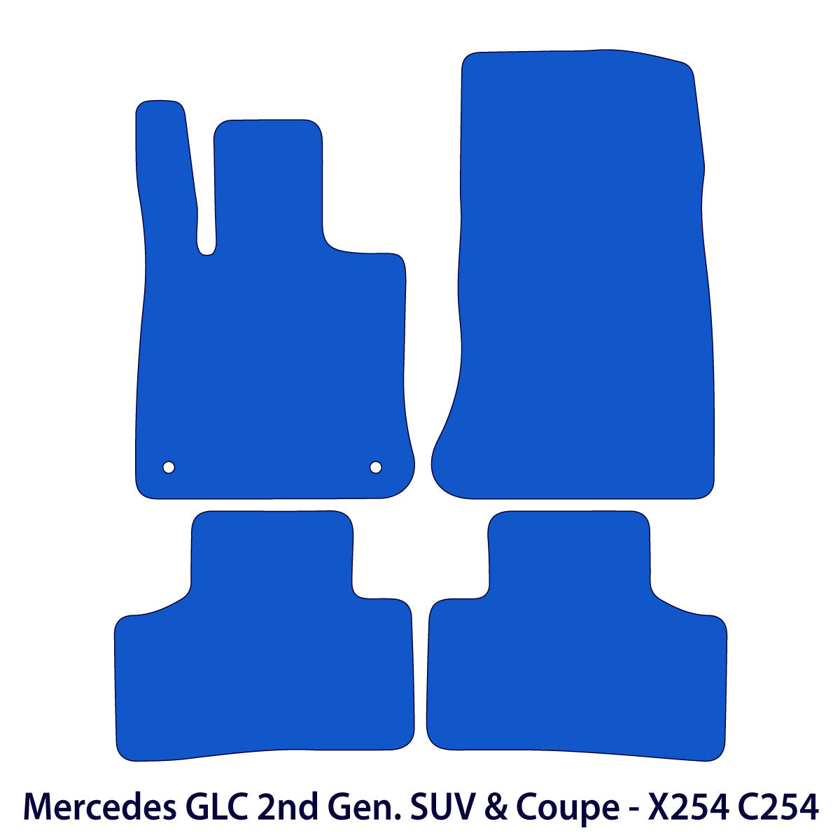 Mercedes GLC Velour Floor Mats SUV 2022-2026 Coupe 2023-2026 – X254 C254 – Black