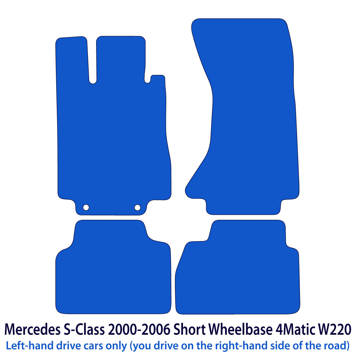 Mercedes S-Class Short 4matic Velour Floor Mats 2002-2005 – W220 – Black Exclusive