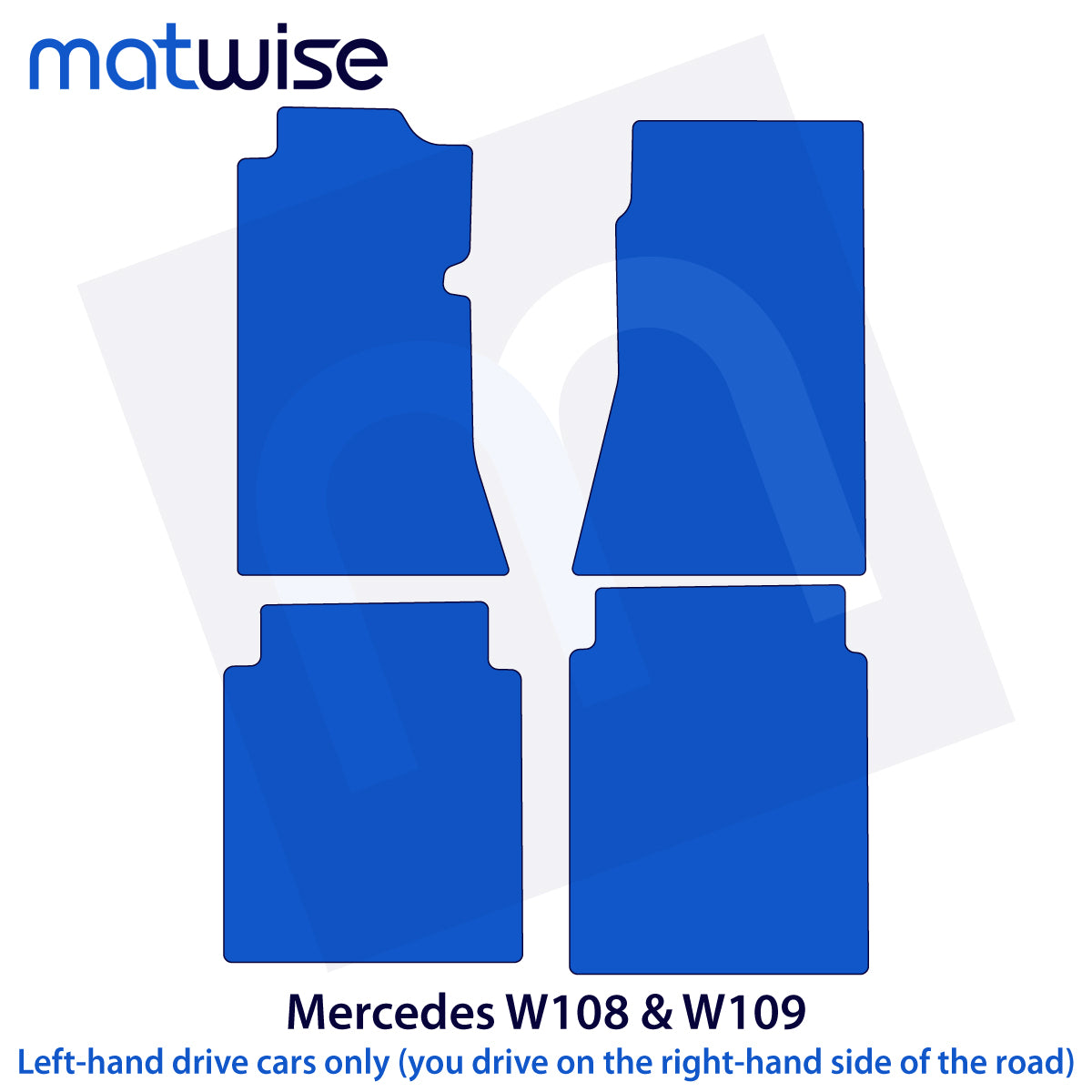Mercedes W108 & W109 Velour Floor Mats 1965-1972 – Gray