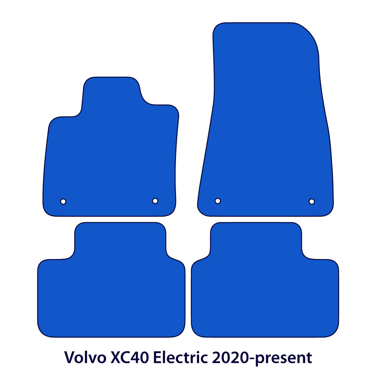 Volvo XC40 Electric Velour Floor Mats 2020-2026 – Clips in DR and PS – Black