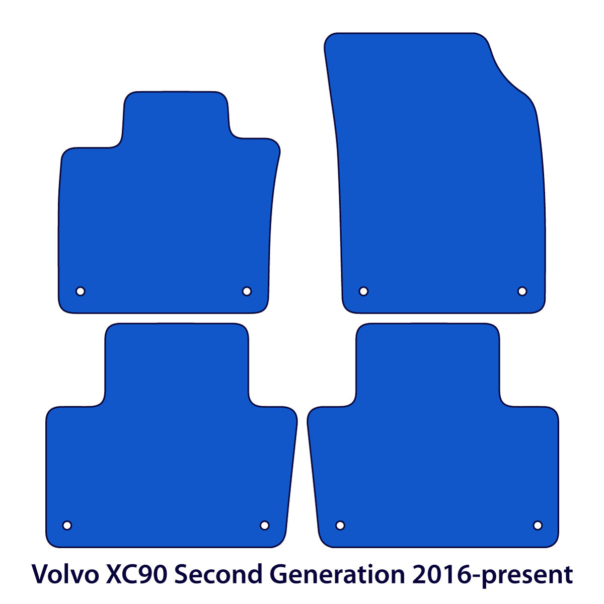 Dywaniki welurowe do Volvo XC90 2015-2026 – 2 Gen – Metka z flagą