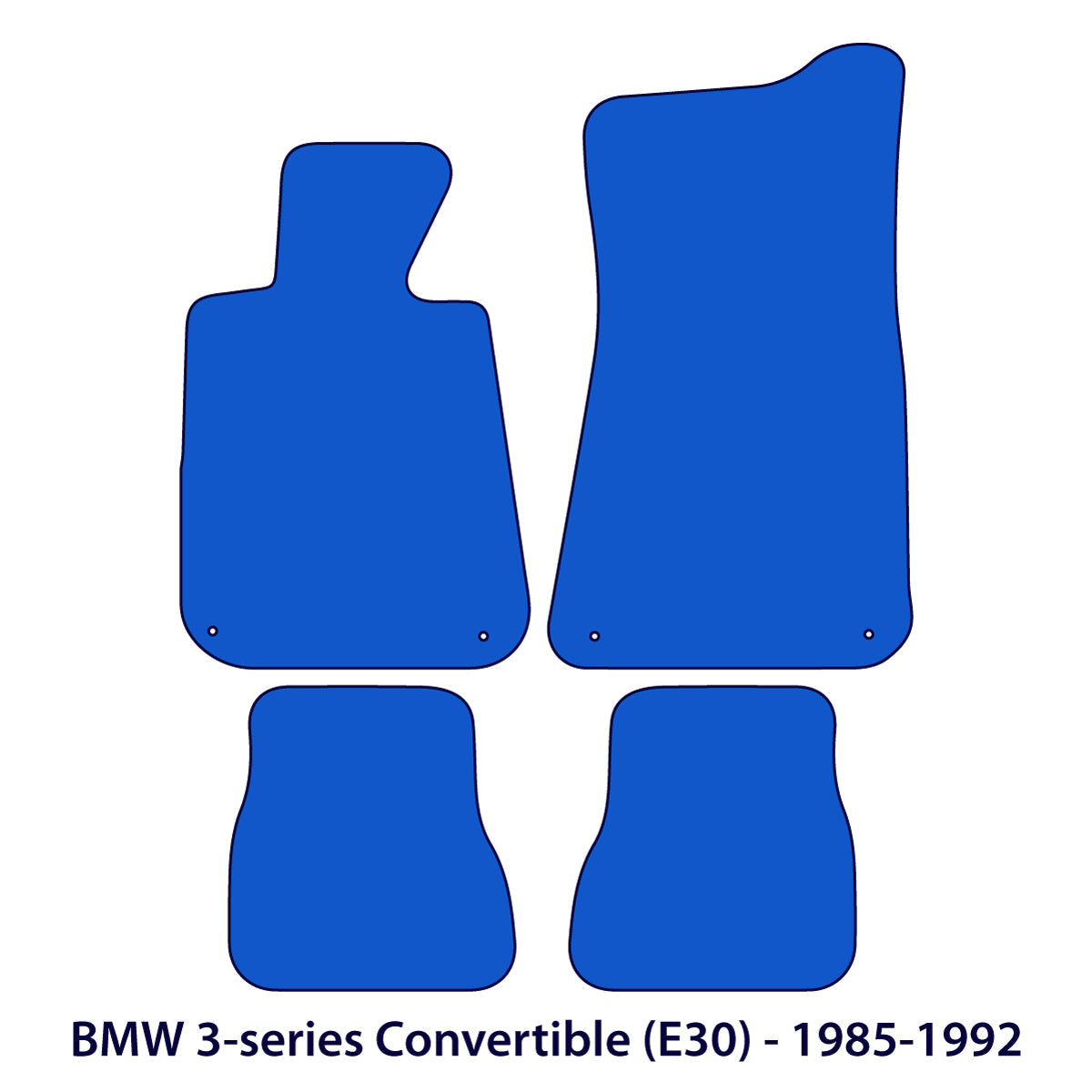 BMW 3-Series Cabrio Velour Floor Mats 1982-1993 – E30 – 3 Logo