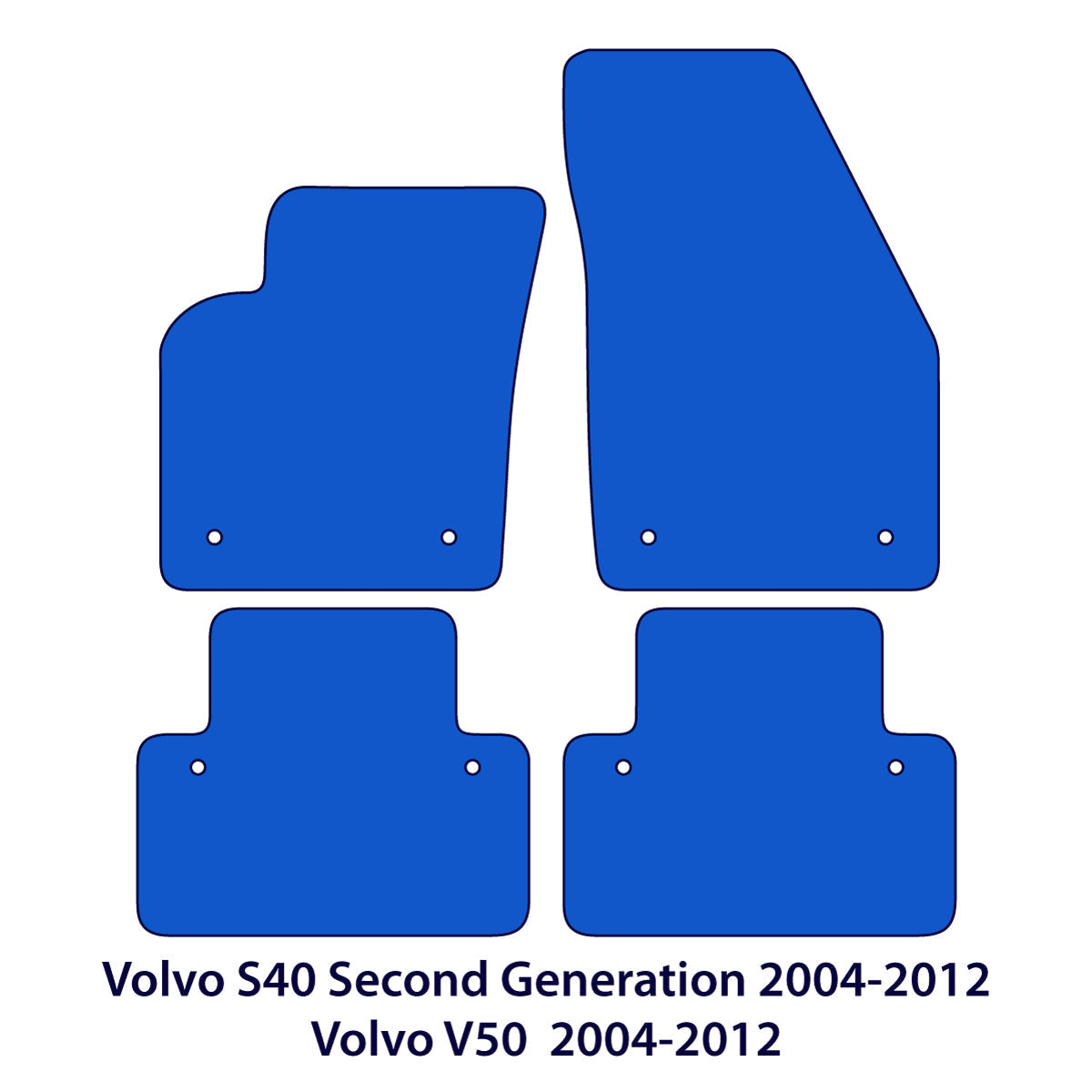 Volvo S40 & V50 Velours Fußmatten 2004-2012 – Schwarz Exklusiv
