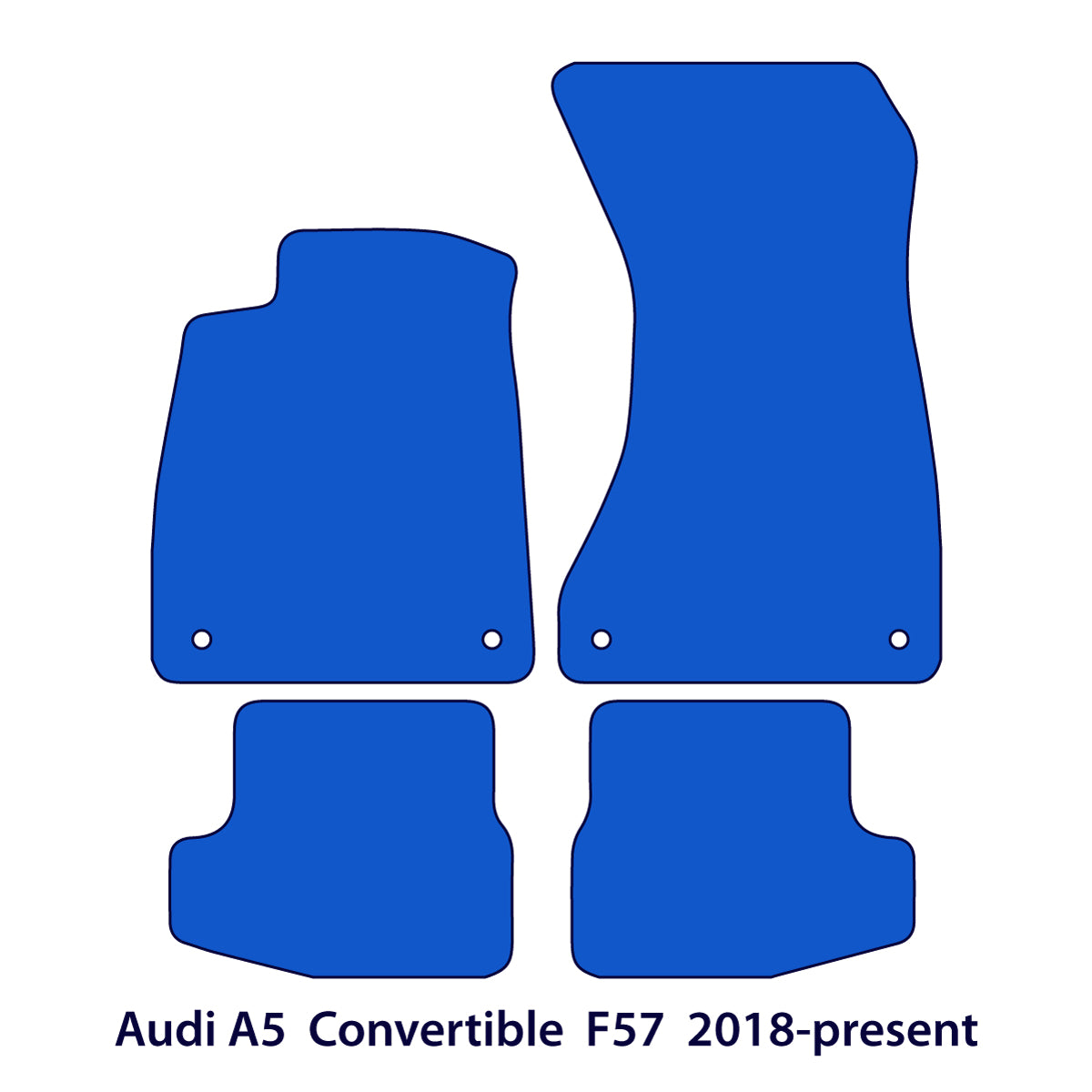 Audi A5 & S5 Convertible Velour Floor Mats 2017-2024 – F57 – Silver Stitching