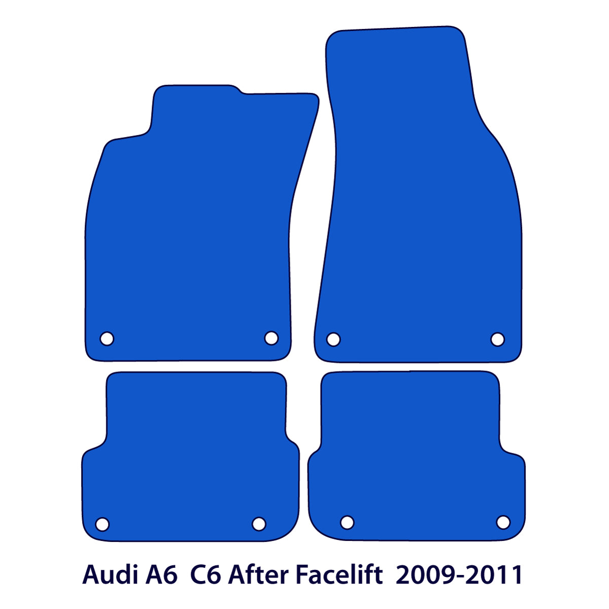 Audi A6 &amp; S6 Velour Floor Mats 2004-2011 – C6 – Black Exclusive