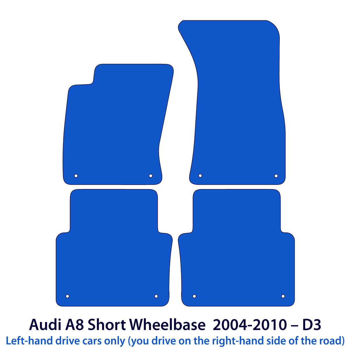 Dywaniki welurowe do Audi A8/S8 Krótki rozstaw osi 2002-2010 – D3 – Beżowe