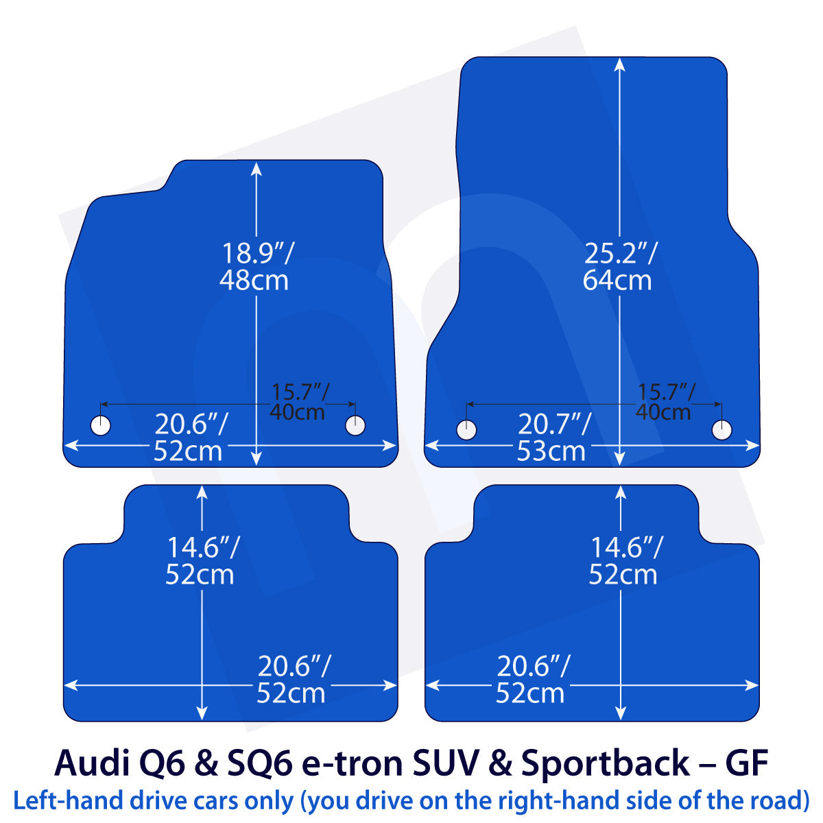 Dywaniki welurowe do Audi Q6 &amp; SQ6 e-tron SUV &amp; Sportback – GF – Beżowe