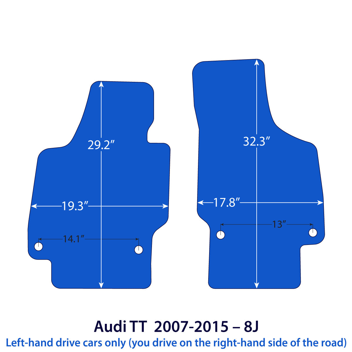 Audi TT / TTS / TT RS Velour Floor Mats 2006-2014 – 8J – Black Exclusive