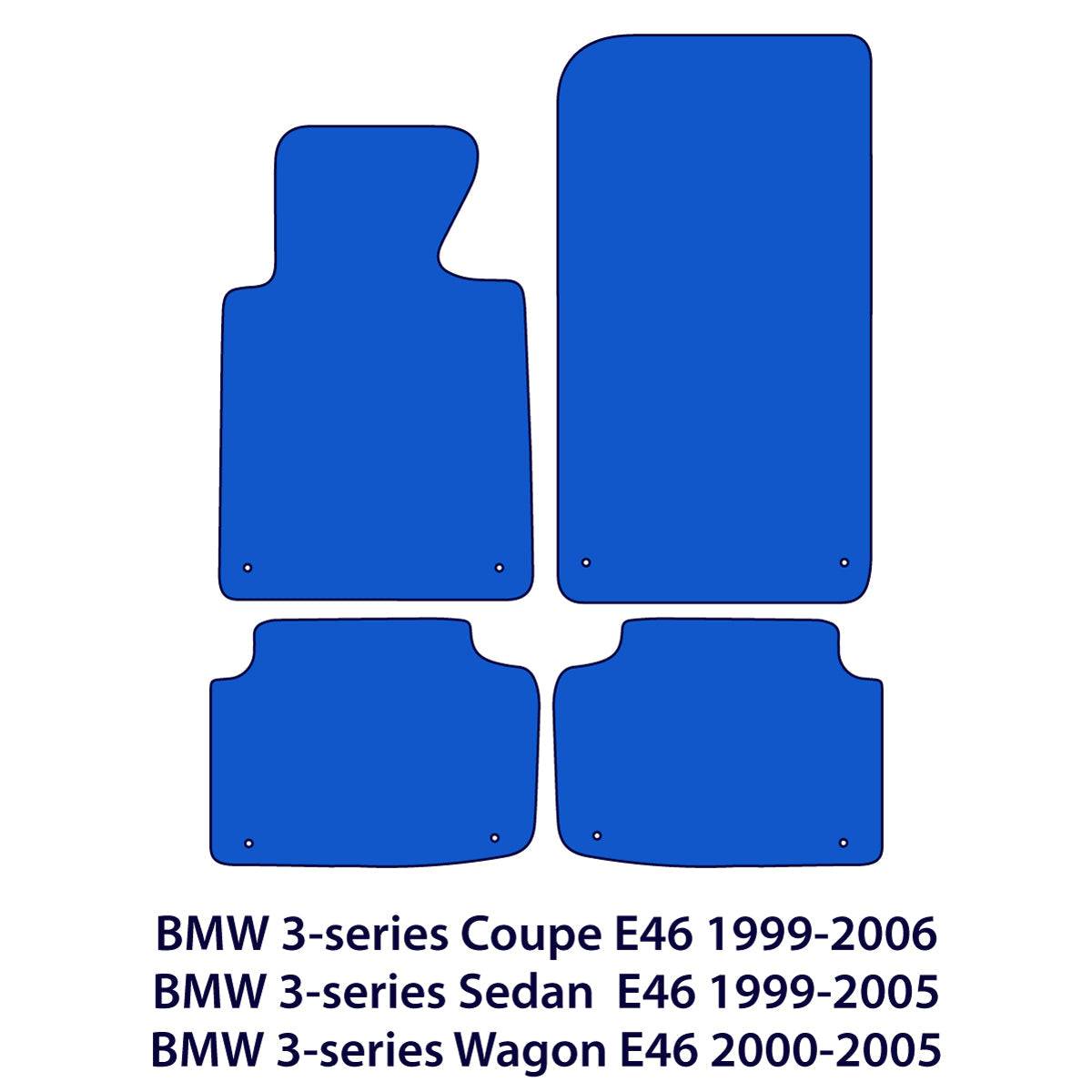BMW 3-Series Coupe, Sedan &amp; Wagon Velour Floor Mats – E46 –Beige