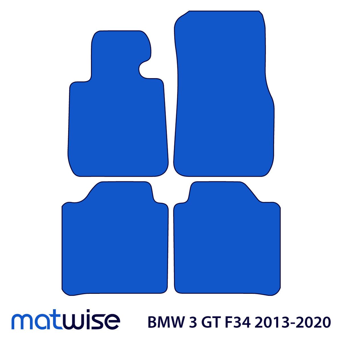 BMW 3er Gran Turismo Velours Fußmatten 2013-2020 – F34 – Exklusiv Schwarz