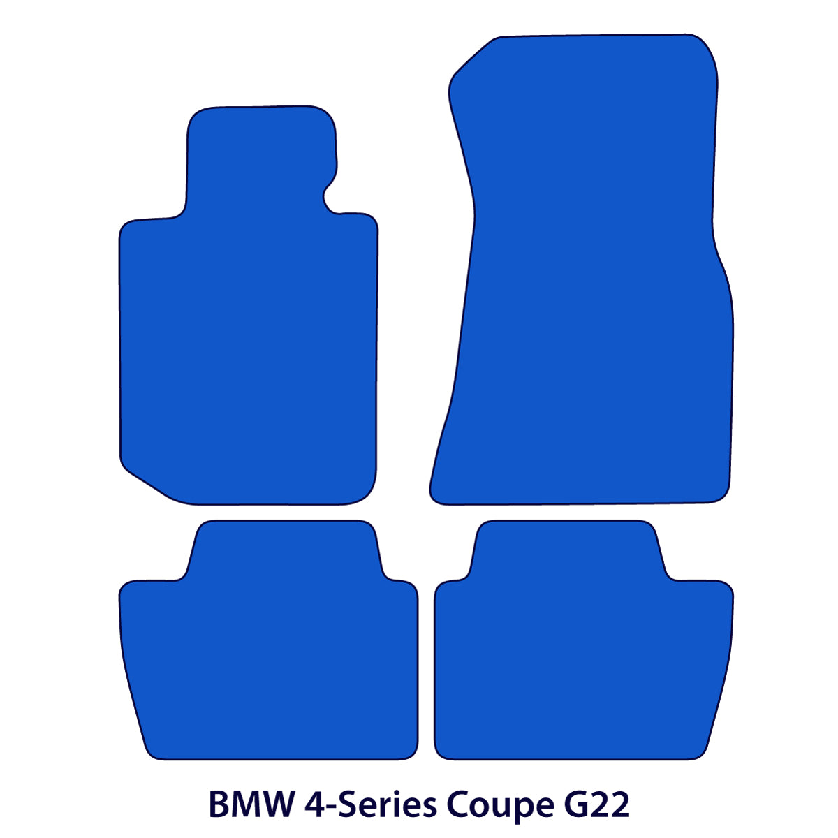 BMW 4er Coupé Velours-Fußmatten 2020–2026 – G22 G82 – Schwarz Exklusiv