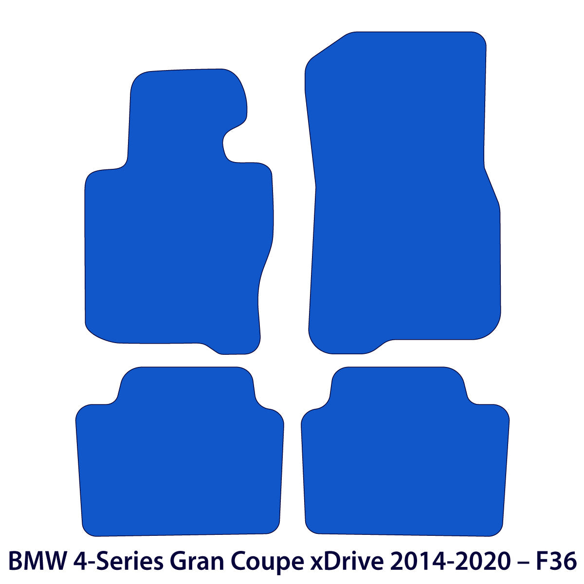 BMW 4-Series Gran Coupe xDrive Velour Floor Mats 2014-2020 – F36 – Black Exclusive