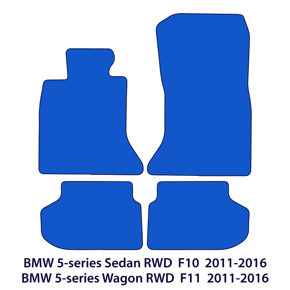 BMW 5-Series Velour Floor Mats RWD 2010-2017 – F10, F11 – Beige