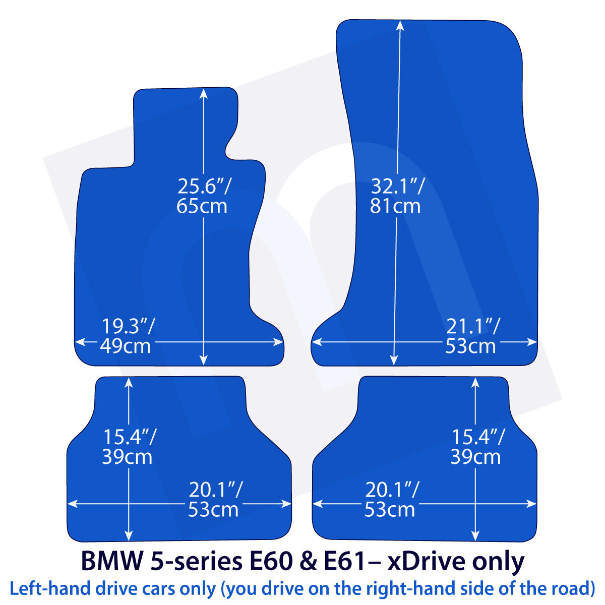 Dywaniki welurowe do BMW Seria 5 xDrive 2003-2010 – E60, E61 – Czarne Exclusive