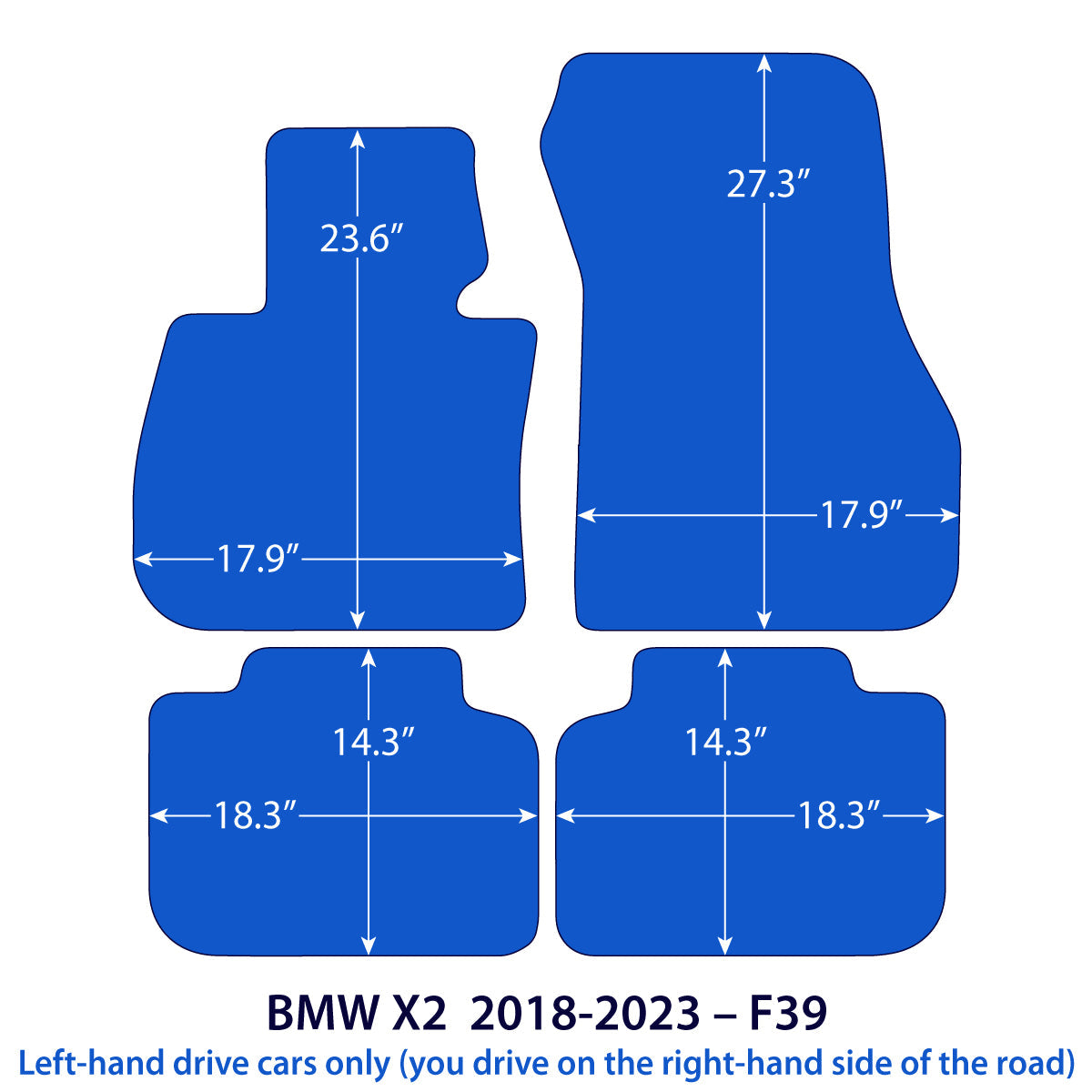 BMW X2 Velours Fußmatten 2017–2023 – F39 – Beige
