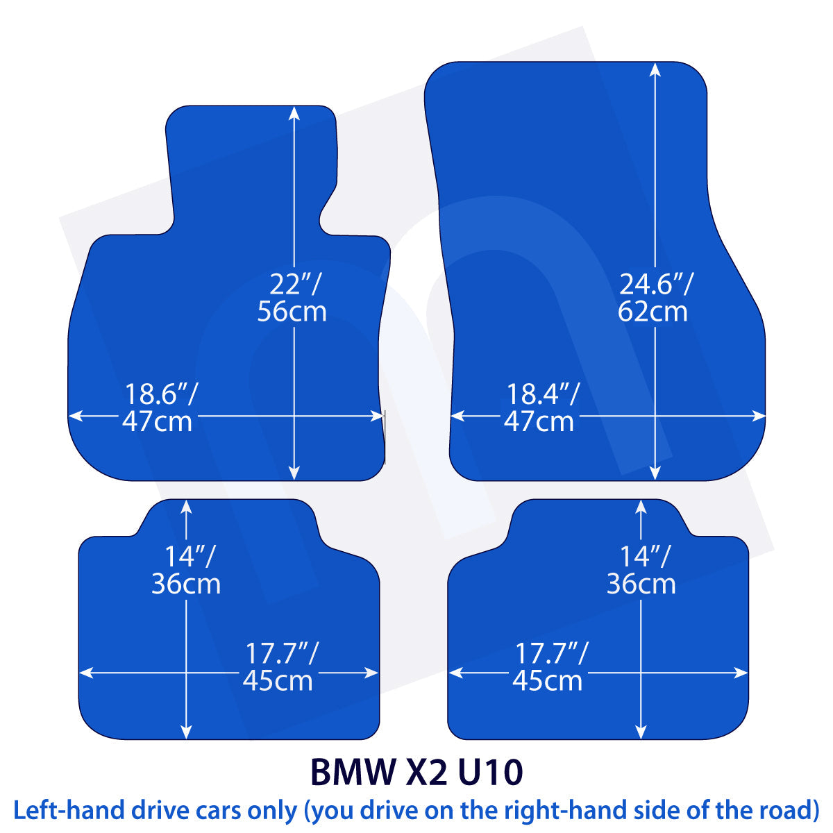 BMW X2 Velours Fußmatten – U10 – Beige