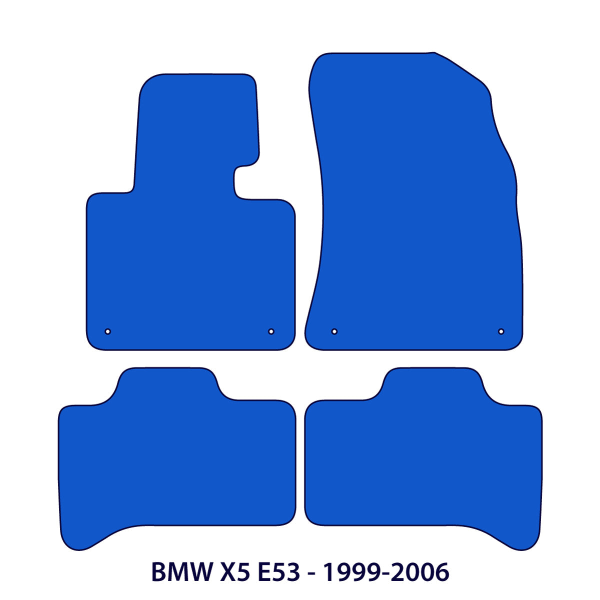 BMW X5 Velours Fußmatten 1999-2006 – E53 – Exklusiv Schwarz