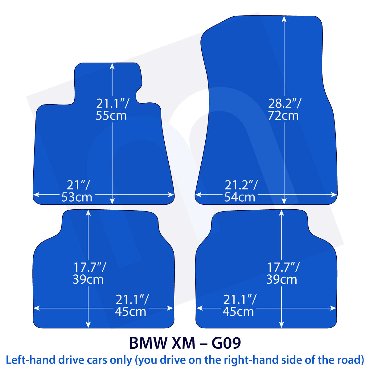 BMW XM Velours Fußmatten – G09 – Schwarz Exklusiv