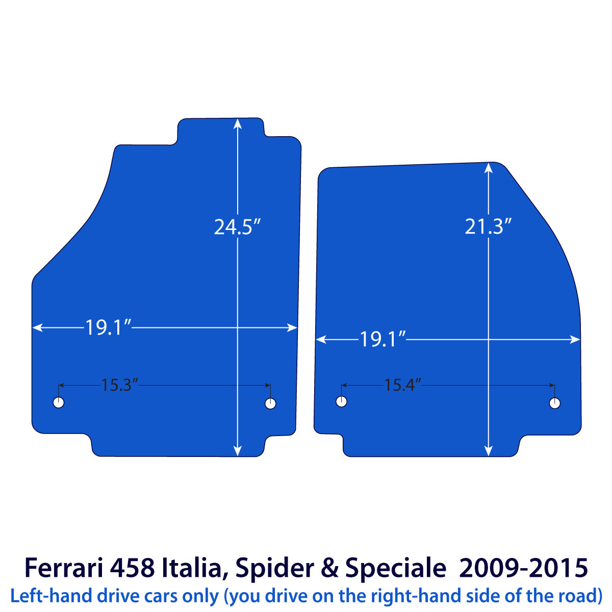 Ferrari 458 Italia, Spider &amp; Speciale Velours-Fußmatten 2009–2015 – Beige