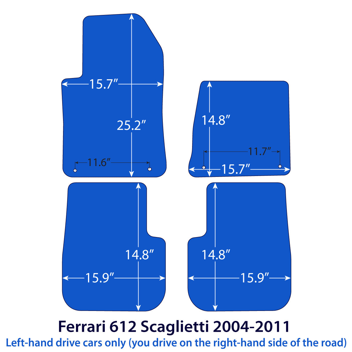 Dywaniki welurowe do Ferrari 612 Scaglietti 2004-2011 – Coupé – Beżowe