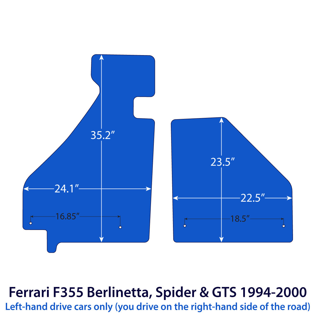 Dywaniki welurowe do Ferrari F355 Berlinetta, Spider & GTS 1994-2000 – Beżowe